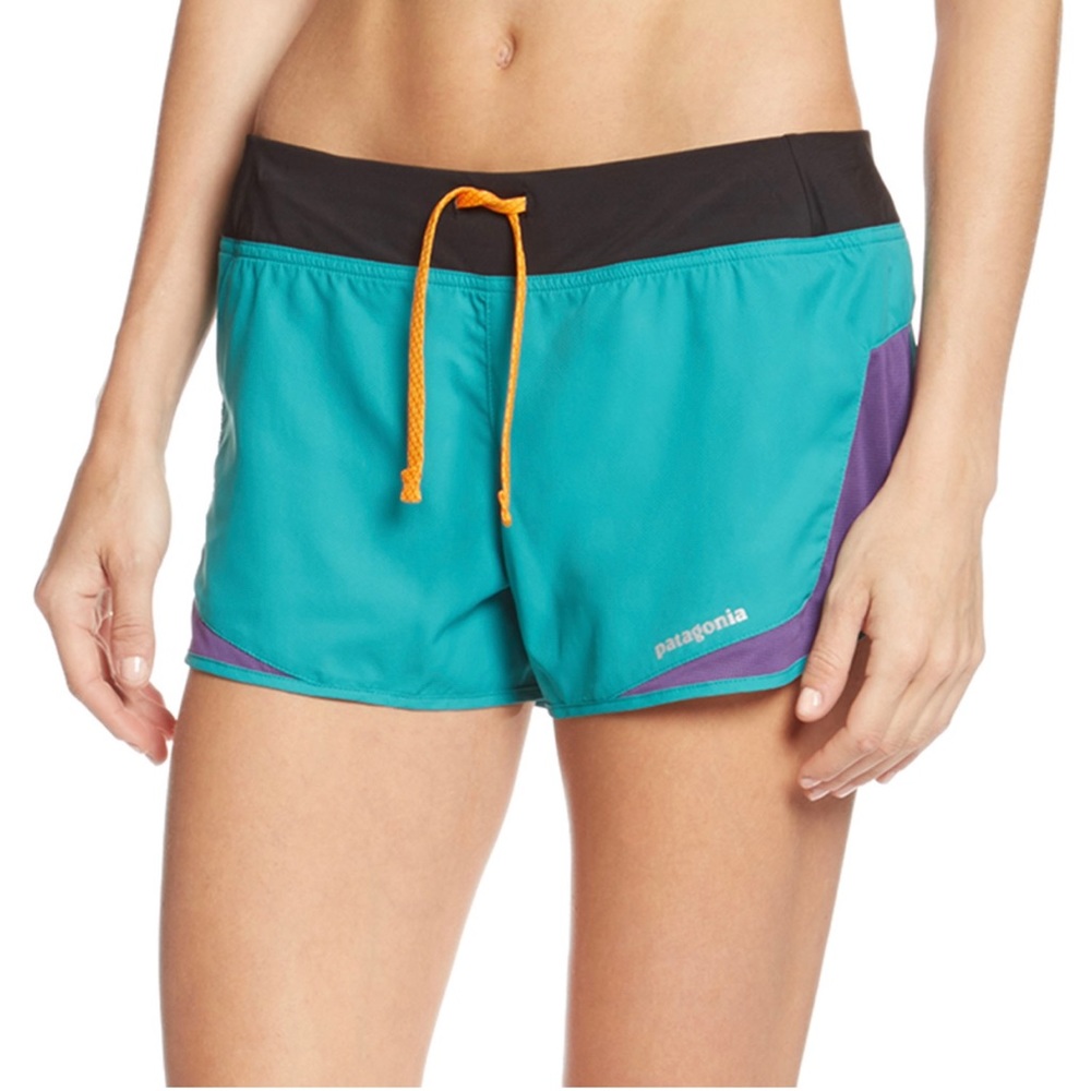 Patagonia Women's Athletic Shorts - Teal, Black, Purple, Orange